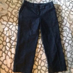 Wide Leg Denim Capri Pants